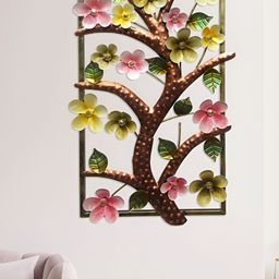 HANDICRAFTS PARADISE Brown & Pink Metal Tree Wall Decor-image-27