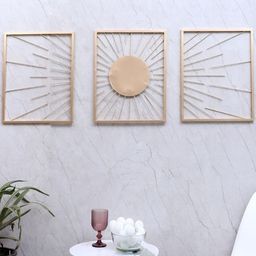 Amaya Decors Gold toned 3 Pieces Metal Wall Decor-picture-7