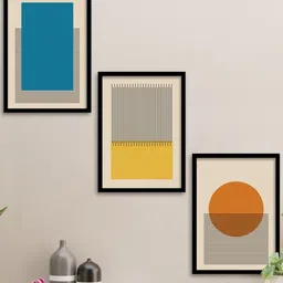 Art Street Set Of 3 Multicoloured Framed Wall Arts-23