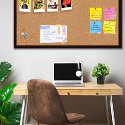 ArtzFolio Brown Cork Printed Wooden Bulletin Board With Sticky Notes-5