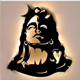 VAH Kya Bat Hai !! Black & Yellow Lord Shiva Wooden Wall Decor-56