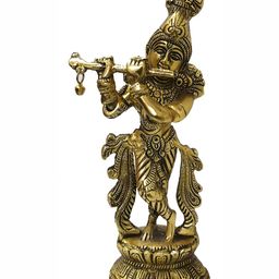 RSN Brown Textured Metal Krishna Idol Showpiece-image-22