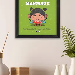Indigifts Green Manmauji Printed Wooden Wall Art-image-26