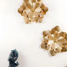 Amaya Decors Yellow 2 Pieces Metal Wall Hangings-image-92