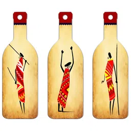 SEHAZ ARTWORKS 3-Pcs Yellow & Red Printed Living Room Decor Wall Hangings-16