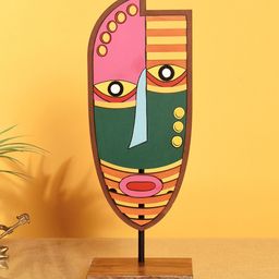 AAKRITI ART CREATIONS Green & Pink Perfect Peter Mask Table Decor-image-12