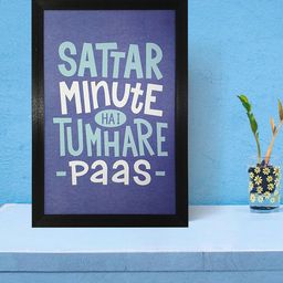 Gallery99 "Sattar Minute Hai Tumhare Paas" Quotes Texture Paper Framed Wall Art-50