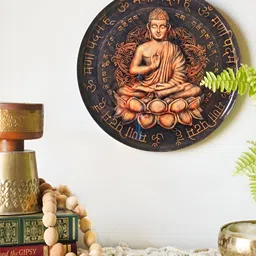 Ritualistic Black & Copper Bronze Wooden Printed Wall Decor-image-84