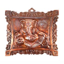 apka mart Copper Toned Lord Ganesh Wall Hanging Decor-image-39