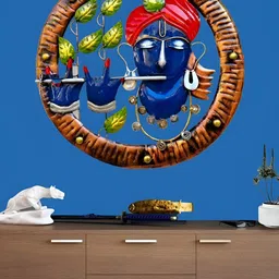 ANSHIKA INTERNATIONAL Blue & Green Krishna Playing Basuri Hanging Wall Decor-image-85