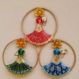 PRANJALS HOUSE Red & Blue Metal Hangings Wall Decor-image-73