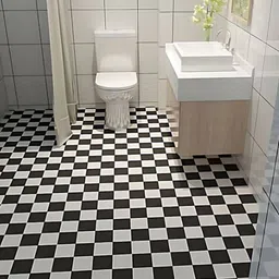 Jaamso Royals Black and White Checked Design Tiles Floor Covering Sticker-image-46