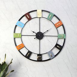 Amaya Decors Black Rounded Contemporary Wall Clock-18