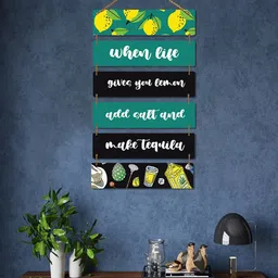 ROMEE Green & White Digital Printed Wooden Wall Hanging-5