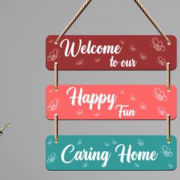 SAF Maroon Printed Motivational Quotes 3 Layer Wooden Wall Hanging-5