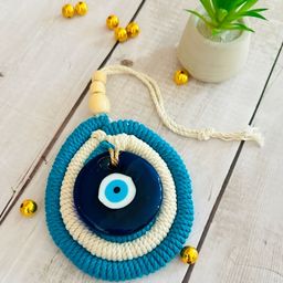 Classy Tulip Blue & Cream Evil Eye Door Hanging Wall Decor-98