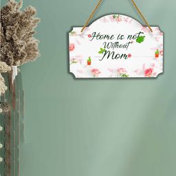 SAF White & Pink Typography Printed Wooden Wall Hanging With Zardoori-picture-1