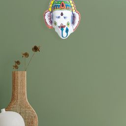 Golden Peacock White Lord Ganesha Ceramic Wall Decor-image-54