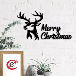 eCraftIndia Black Reindeer Cutout Wood Wall Decor-image-99