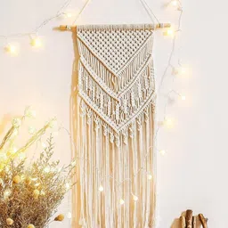 ecofynd Off White Macrame Hanging Wall Decor-54