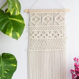 ecofynd Off White Macrame Hanging Wall Decor-image-9