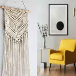 ecofynd Off White Macrame Hanging Wall Decor-image-14