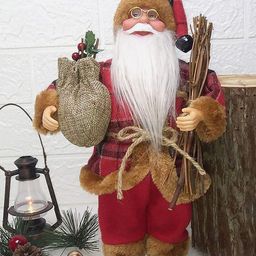 Little Surprise Box LLP Plaid Self Standing Santa Claus Christmas Decor-image-63