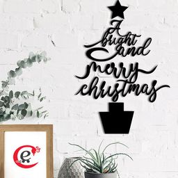 eCraftIndia Black A Bright and Merry Christmas Wall Decor-15