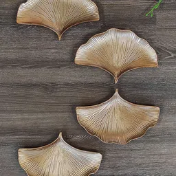 Art Street Gold Toned 4 Pieces Textured Wooden Wall Decors-12
