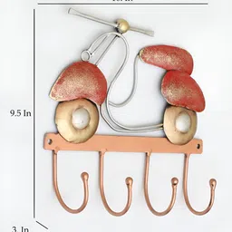 vedas Victor Red Scooter Key Holder With 4 Hooks image 2