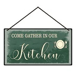 Home Delight Green Gather In Our Kitchen Wooden Wall Hanging-image-45