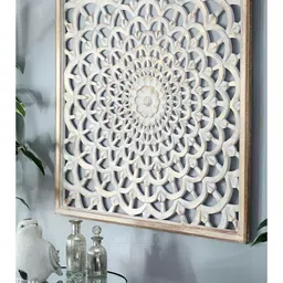 VAS collection home Brown Self Designed Suare Shaped Wood Wall Decor-image-82