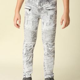 WAIMEA Boys Grey Comfort Slim Fit Highly Distressed Heavy Fade Acid Wash Stretchable Jeans-image-98