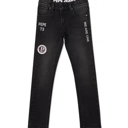 Pepe Jeans Boys Black Slim Fit Clean Look Light Fade Mid Waist Stretchable Jeans-image-77