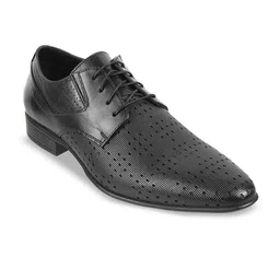 Metro Men Textured Round Toe Leather Formal Derbys-image-57