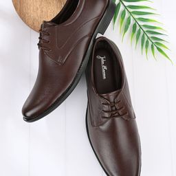 John Karsun Men Brown Solid Formal Derbys-image-3