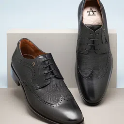 Arrow Men Textured Boulder Formal Leather Derbys-image-12