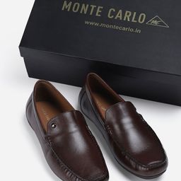 Monte Carlo Men Square Toe Leather Loafers-image-62