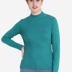 JoE Hazel Women Teal Turtle Neck Pullover-image-17
