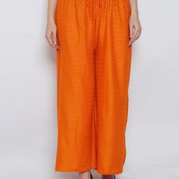 Jinfo Women Orange Floral Printed Palazzos-image-21