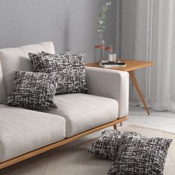 ROSARA HOME  Brown Self Design Set Of 5 Jacquard Square Cushion Covers image 1
