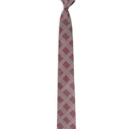 Calvadoss Men Red & Grey Checked Broad Tie image 2
