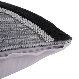 ROMEE Black & Grey Set of 2 Self Design Square Cushion Covers image 4