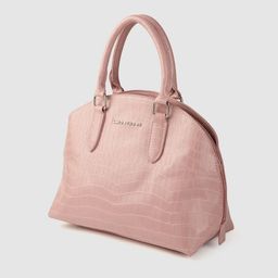 Lino Perros Peach-Coloured Croc Textured Structured Handheld Bag & Detachable Sling Strap image 2