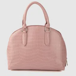Lino Perros Peach-Coloured Croc Textured Structured Handheld Bag & Detachable Sling Strap image 3