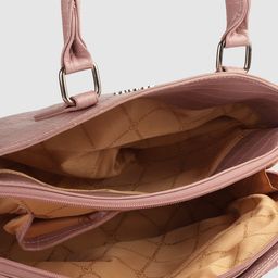 Lino Perros Peach-Coloured Croc Textured Structured Handheld Bag & Detachable Sling Strap image 5