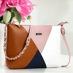 Exotic Colourblocked Structured Sling Bag-18