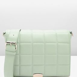 Lino Perros Women Textured Structured Sling Bag with Quilted Detail-69