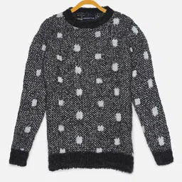 Crimsoune Club Girls Printed Pullover with Fuzzy Detail-image-53
