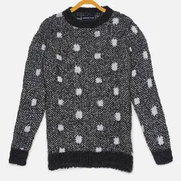 Crimsoune Club Girls Printed Pullover with Fuzzy Detail-image-89